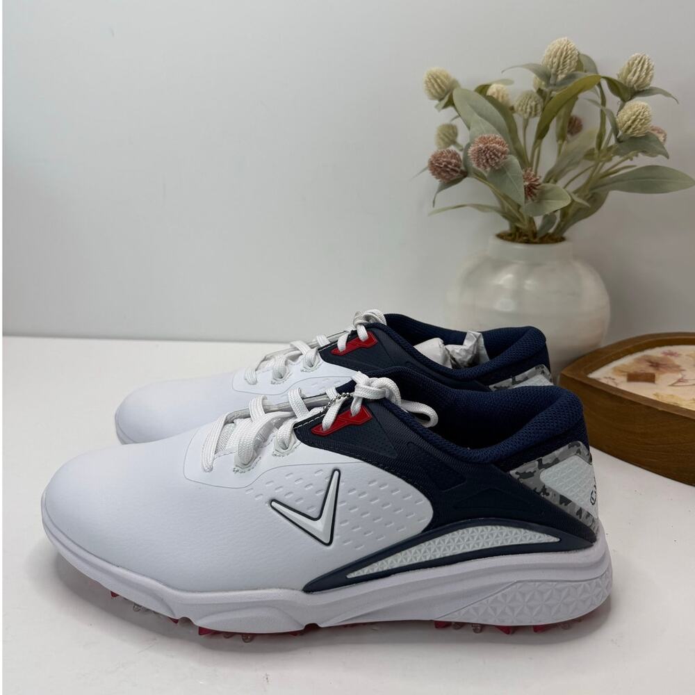 Callaway Coronado V4 Waterproof Leather Golf Shoe White/Blue Women's 8.5 NWB